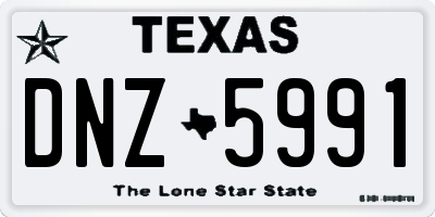 TX license plate DNZ5991