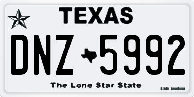 TX license plate DNZ5992