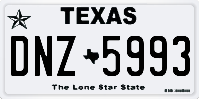 TX license plate DNZ5993