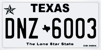 TX license plate DNZ6003