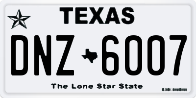 TX license plate DNZ6007