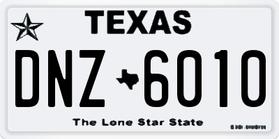 TX license plate DNZ6010