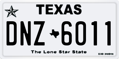 TX license plate DNZ6011