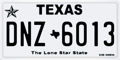 TX license plate DNZ6013