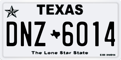 TX license plate DNZ6014