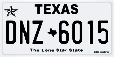 TX license plate DNZ6015