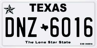 TX license plate DNZ6016