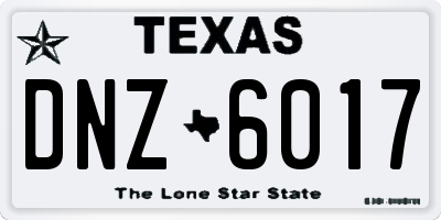 TX license plate DNZ6017