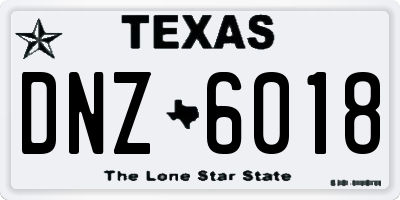 TX license plate DNZ6018