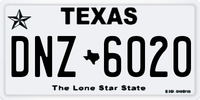 TX license plate DNZ6020