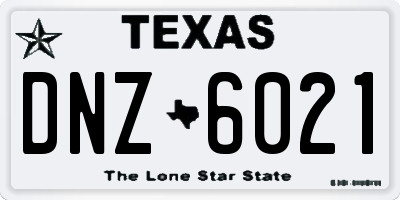 TX license plate DNZ6021