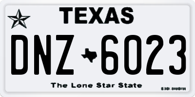 TX license plate DNZ6023