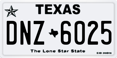 TX license plate DNZ6025