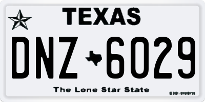 TX license plate DNZ6029
