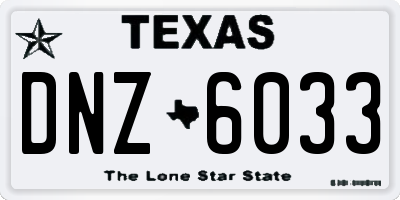 TX license plate DNZ6033