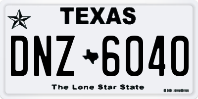 TX license plate DNZ6040