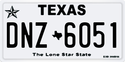 TX license plate DNZ6051