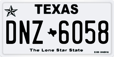TX license plate DNZ6058