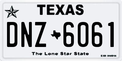 TX license plate DNZ6061