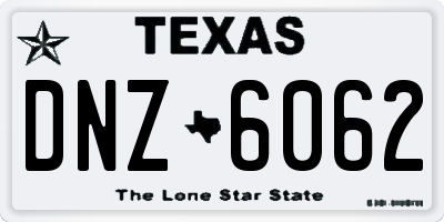 TX license plate DNZ6062