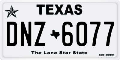 TX license plate DNZ6077