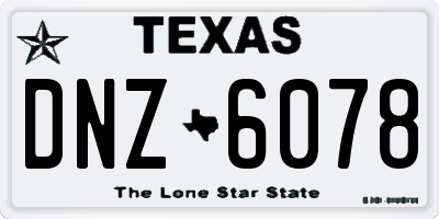 TX license plate DNZ6078