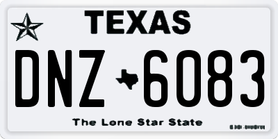 TX license plate DNZ6083