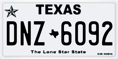 TX license plate DNZ6092