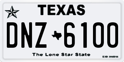 TX license plate DNZ6100
