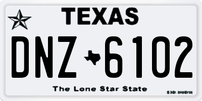 TX license plate DNZ6102
