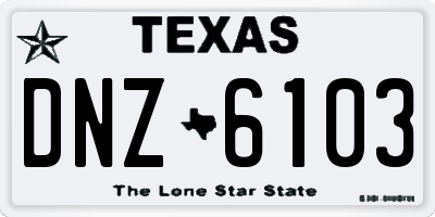 TX license plate DNZ6103
