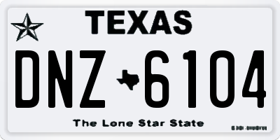 TX license plate DNZ6104