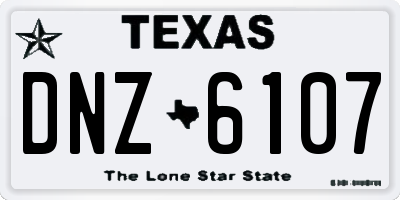 TX license plate DNZ6107