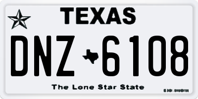 TX license plate DNZ6108