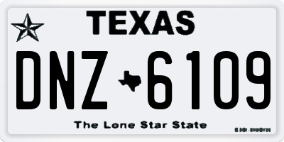 TX license plate DNZ6109