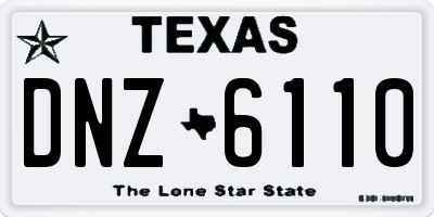 TX license plate DNZ6110