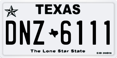 TX license plate DNZ6111