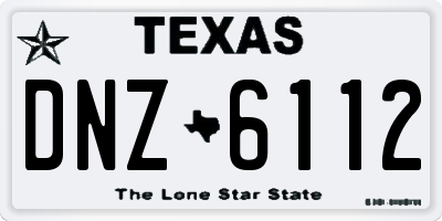 TX license plate DNZ6112
