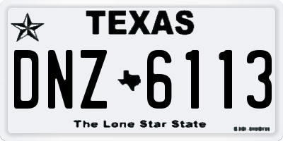 TX license plate DNZ6113
