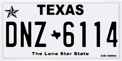 TX license plate DNZ6114