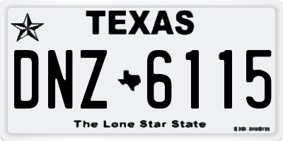 TX license plate DNZ6115