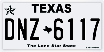 TX license plate DNZ6117