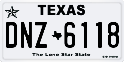 TX license plate DNZ6118