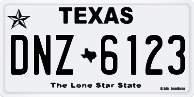 TX license plate DNZ6123