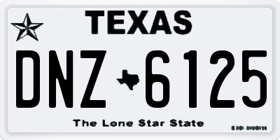 TX license plate DNZ6125