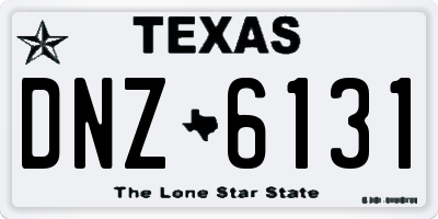 TX license plate DNZ6131