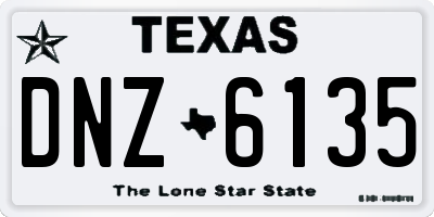 TX license plate DNZ6135