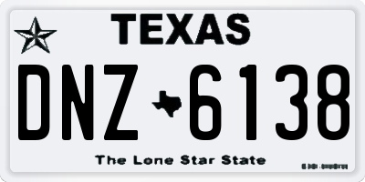 TX license plate DNZ6138