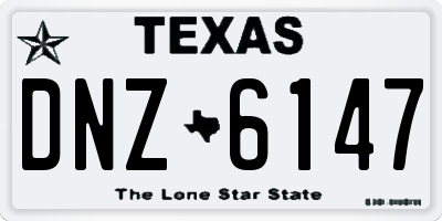 TX license plate DNZ6147