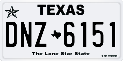 TX license plate DNZ6151